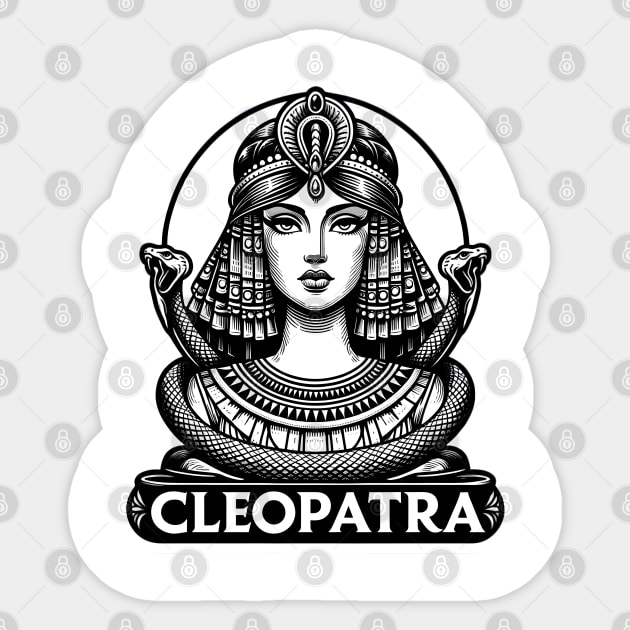 Cleopatra's Grace: Egyptian Queen's Elegance Sticker by PuckDesign